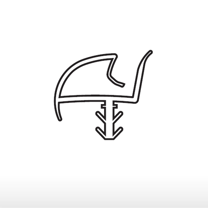 737 F - Junta de caucho para marco de puerta batiente (aluminio)