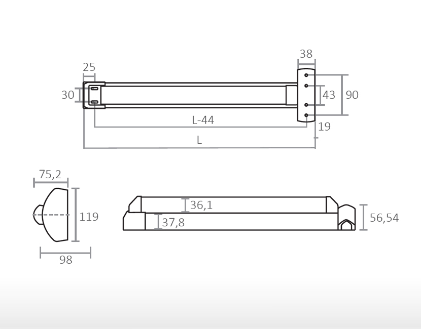 Barre anti panique 2 feuilles | FAST TOUCH