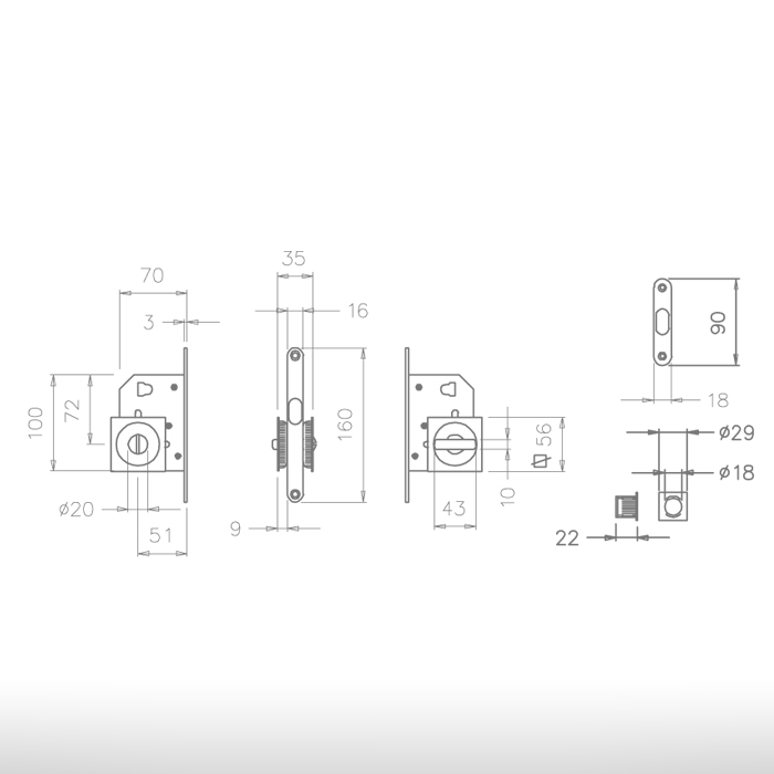 Conjunto para porta de correr - 2849